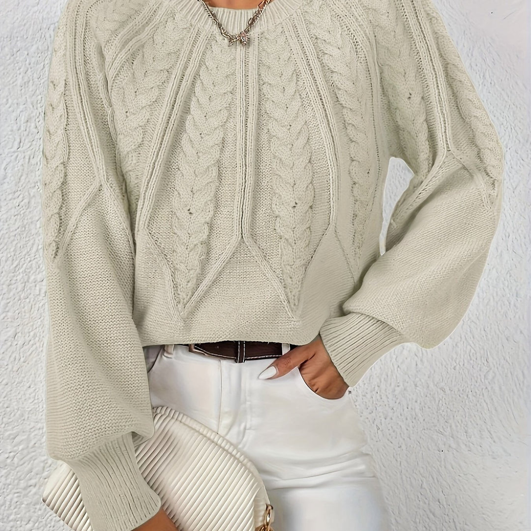 Greta | Cable-Knit Round-Neck Sweater