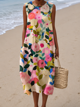 Camellia | Sleeveless Garden Midi Dress