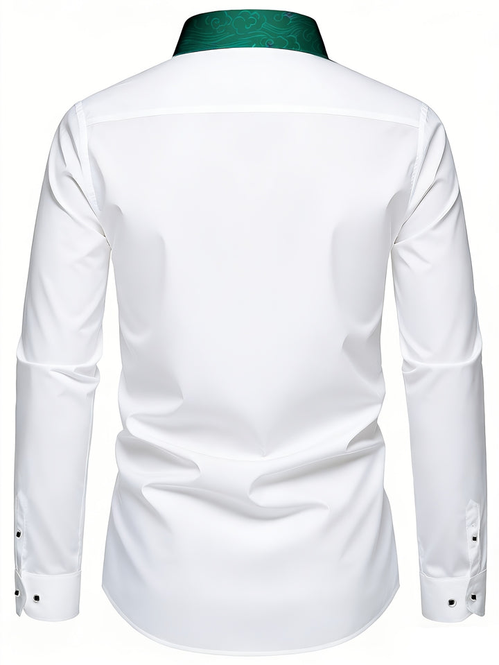 Whitfield | Men's Contrast Collar Long Sleeve Shirt