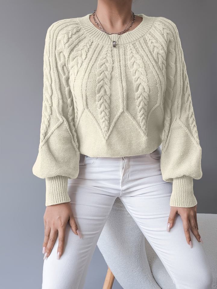 Waverly | Cable-Knit Lantern Sleeve Sweater