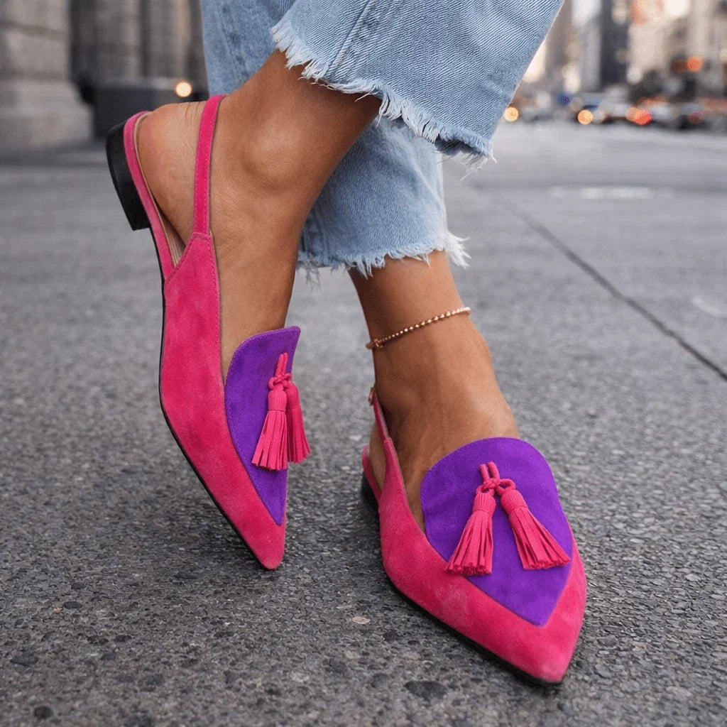 Lucette | Tasseled Slingback Flats