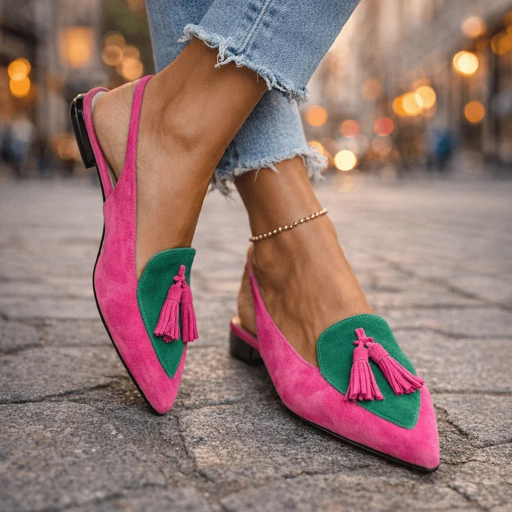 Lucette | Tasseled Slingback Flats