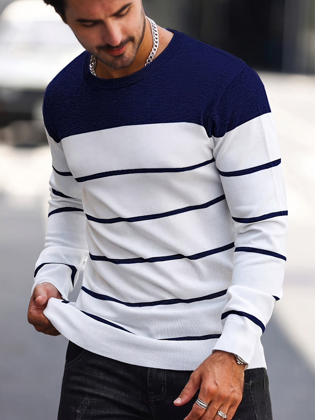 Harvey | Striped Crew Neck Sweater