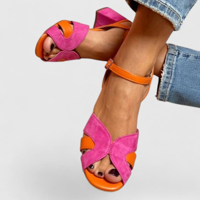 Marisa | Colour-Block Ankle-Strap Sandals