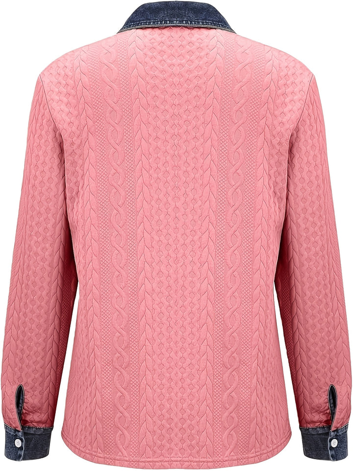 Sybil | Textured Contrast-Trim Shirt