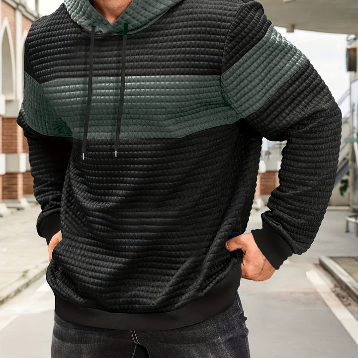 Grayson | Textured Color-Block Hoodie