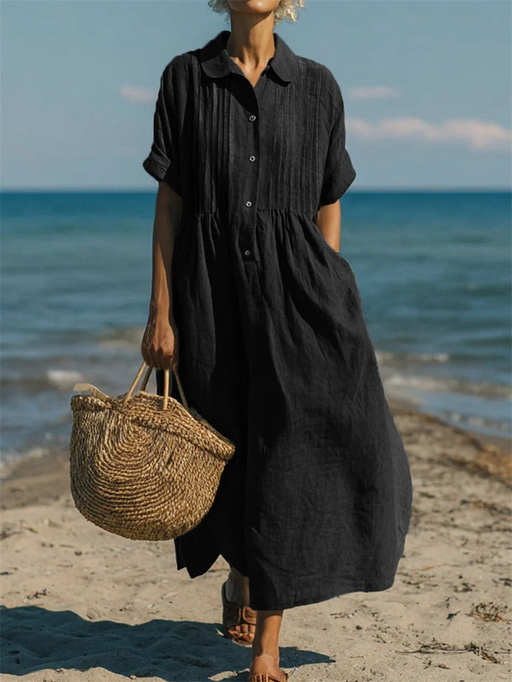 Lydia | Relaxed Collared Shirt Dress