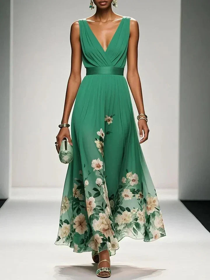 Roselle | Floral V-Neck Maxi Dress