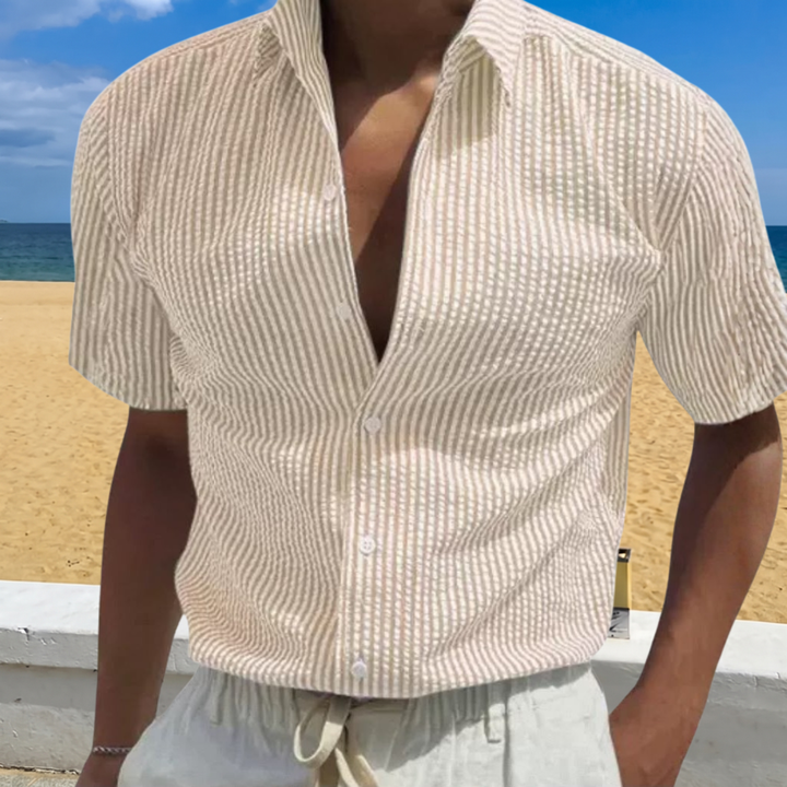 Dean | Men's Textured Stripe Short Sleeve Summer Shirt