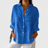 Cobalt Textured Grid Blouse