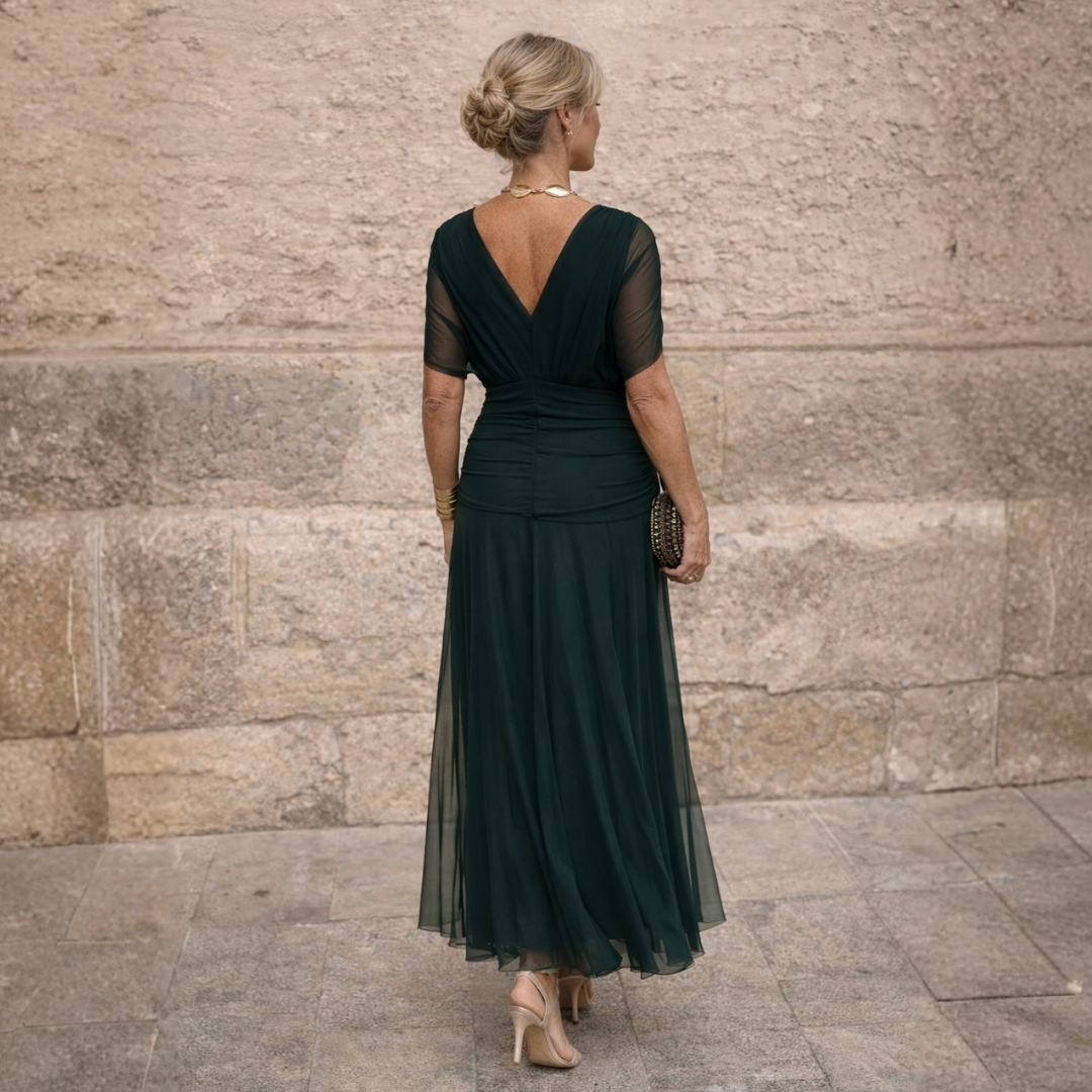 Annette | Draped V-Neck Maxi Dress