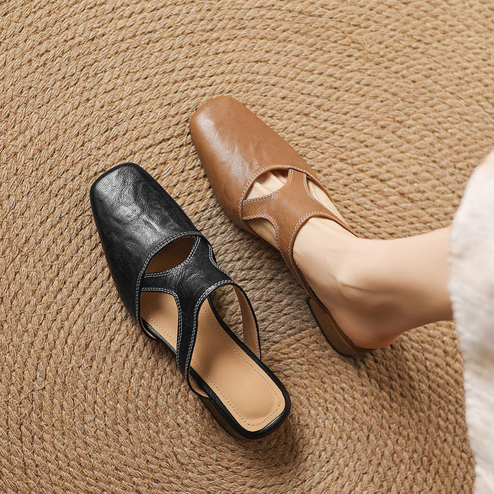 Brielle | Square-Toe Heeled Mules