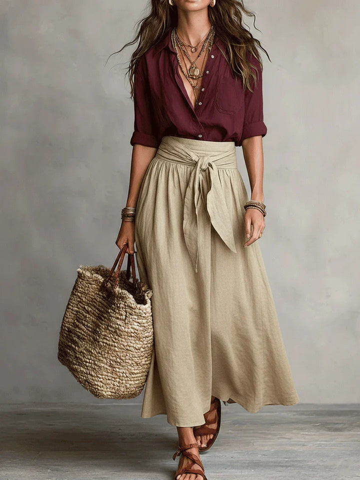 Odessa | Flowing Tie-Waist Maxi Skirt
