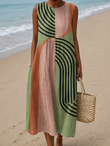 Rosaline | Artful Colorblock Midi Dress