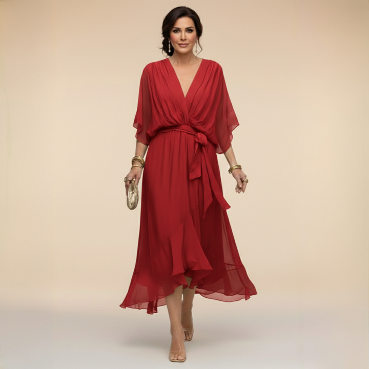 Delaney | Flowing V-Neck Midi Dress