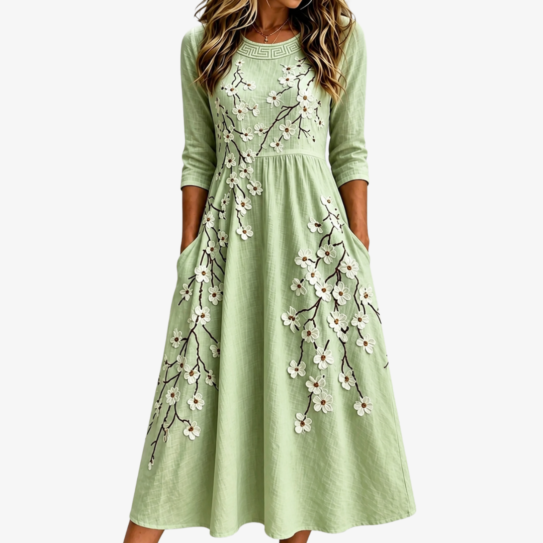 Marisol | Blossom Print Midi Dress