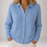 Adela | Ribbed Collared Cardigan