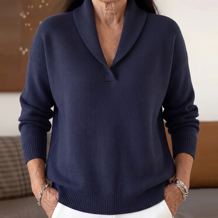 Cecile | Relaxed Shawl-Collar Sweater