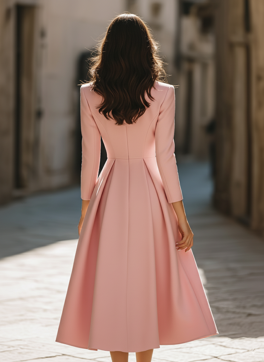 Larissa | Tailored Pleated Midi Dress