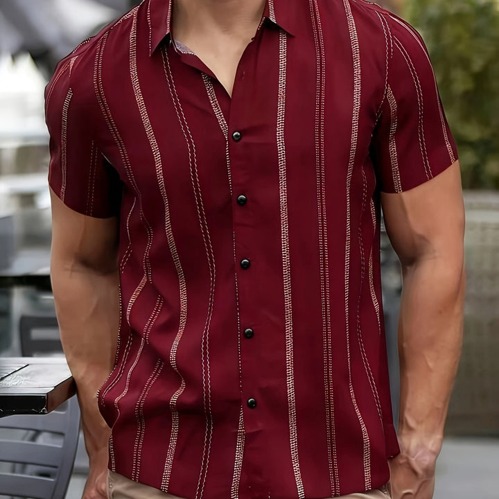 Pierce | Men's Vertical Stripe Short Sleeve Shirt