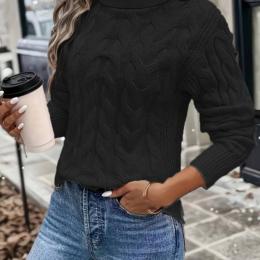 Prudence | Cable-Knit Turtleneck Sweater