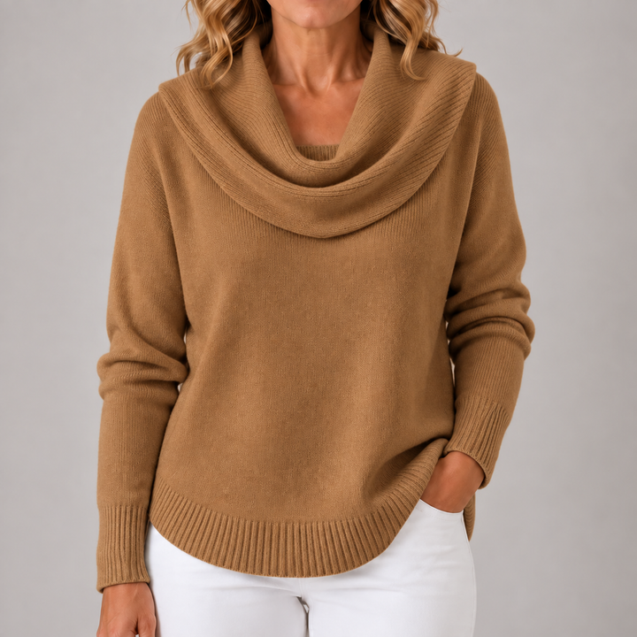 Cara | Draped Cowl Neck Sweater