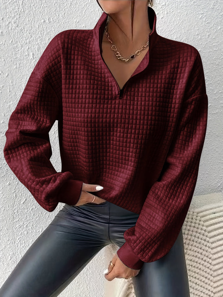 Adelina | Quarter-Zip Textured Sweater