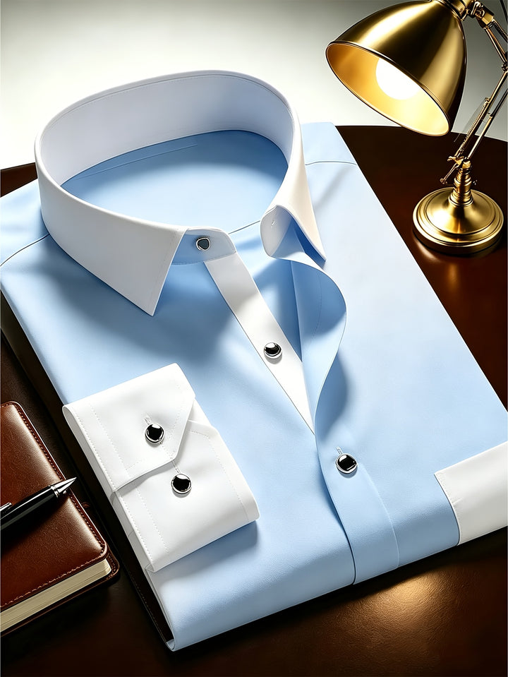 Whitfield | Men's Contrast Collar Long Sleeve Shirt