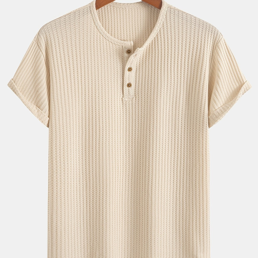 Augustus | Men's Ribbed Knit Henley T-Shirt