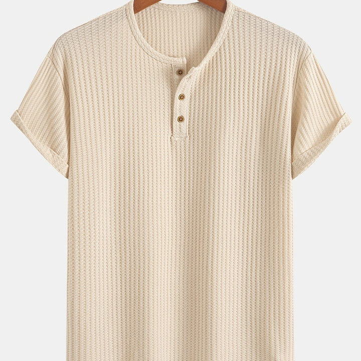 Augustus | Men's Ribbed Knit Henley T-Shirt
