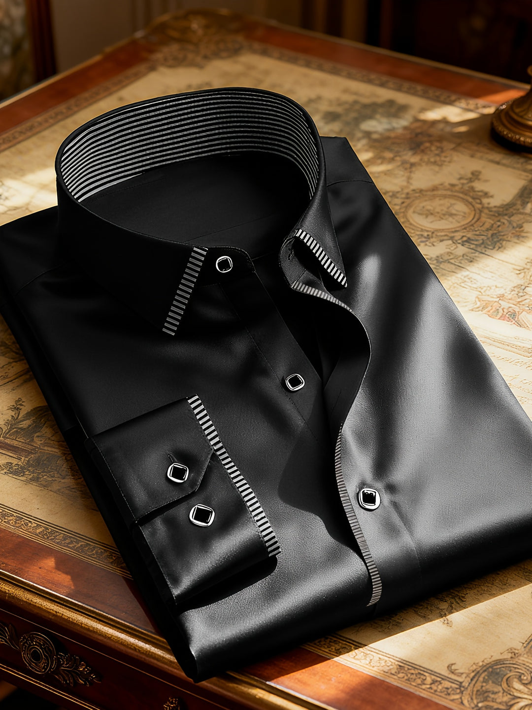 Cassian | Men's Layered Contrast Collar Shirt