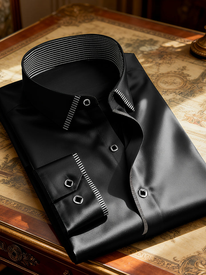Cassian | Men's Layered Contrast Collar Shirt