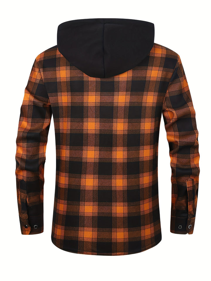 Nolan | Hooded Plaid Shirt Jacket