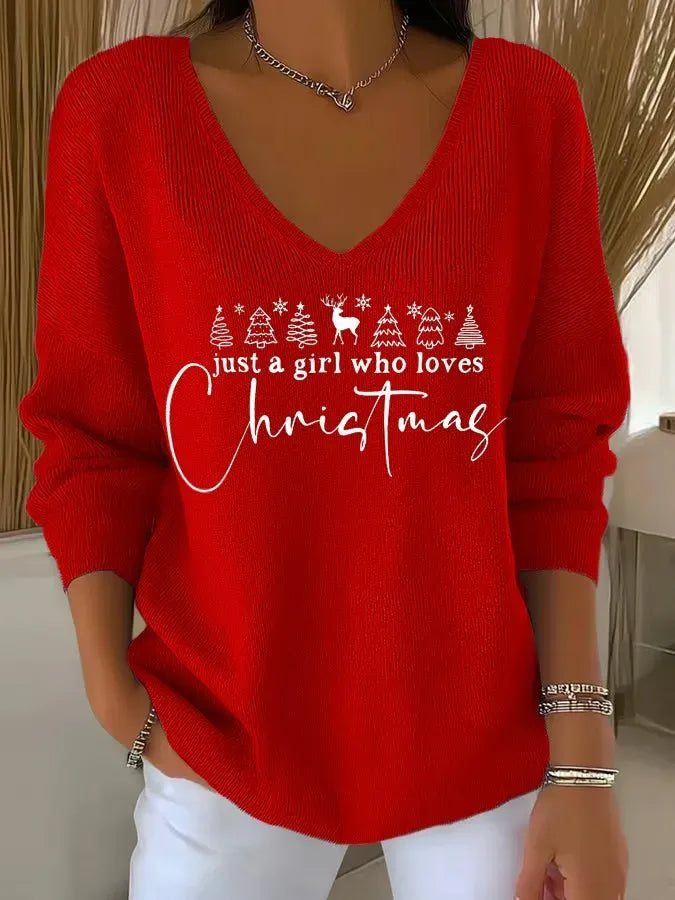 Saskia | Festive V-Neck Sweater
