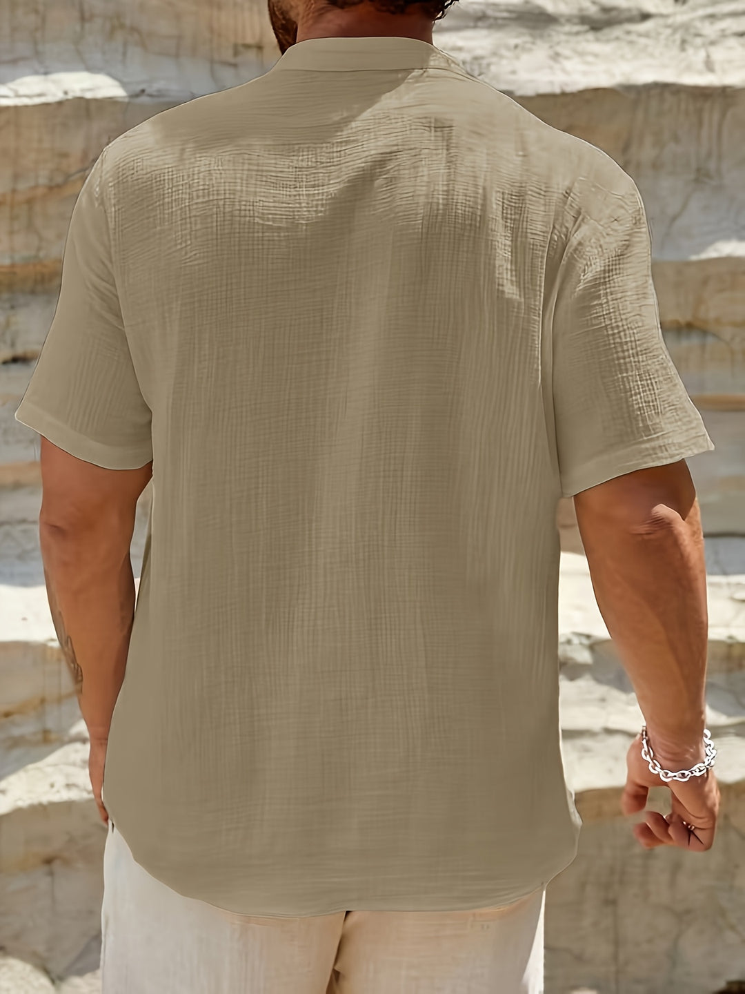 Owen | Men's Linen Henley Beach Shirt