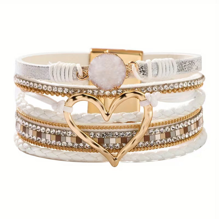 Blanche | Layered Heart Cuff Bracelet