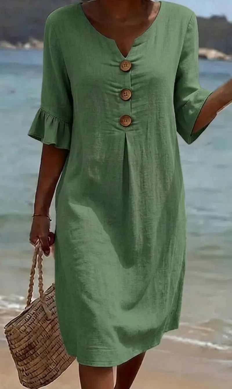 Adele | Relaxed Button-Front Dress