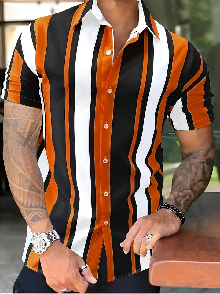 Albert | Men's Vertical Stripe Short Sleeve Shirt