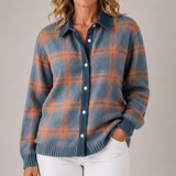 Nell | Soft Plaid Collared Cardigan