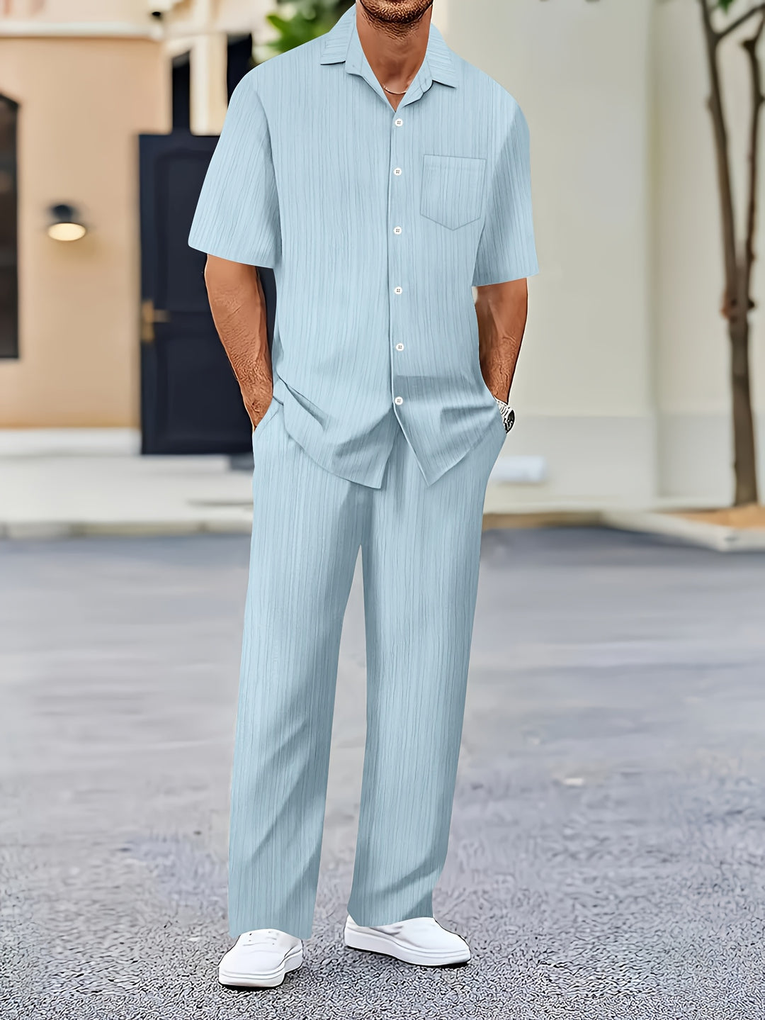 Landon | Men's Short Sleeve Shirt & Trousers Set