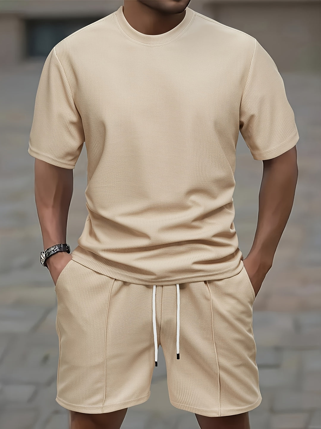 Hollis | Men's Waffle Knit Tee & Shorts Set