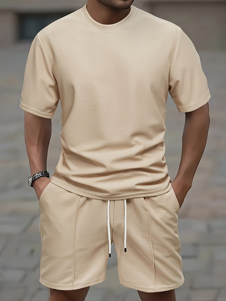 Hollis | Men's Waffle Knit Tee & Shorts Set