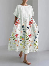 Marguerite Fields | Watercolor Floral Summer Dress