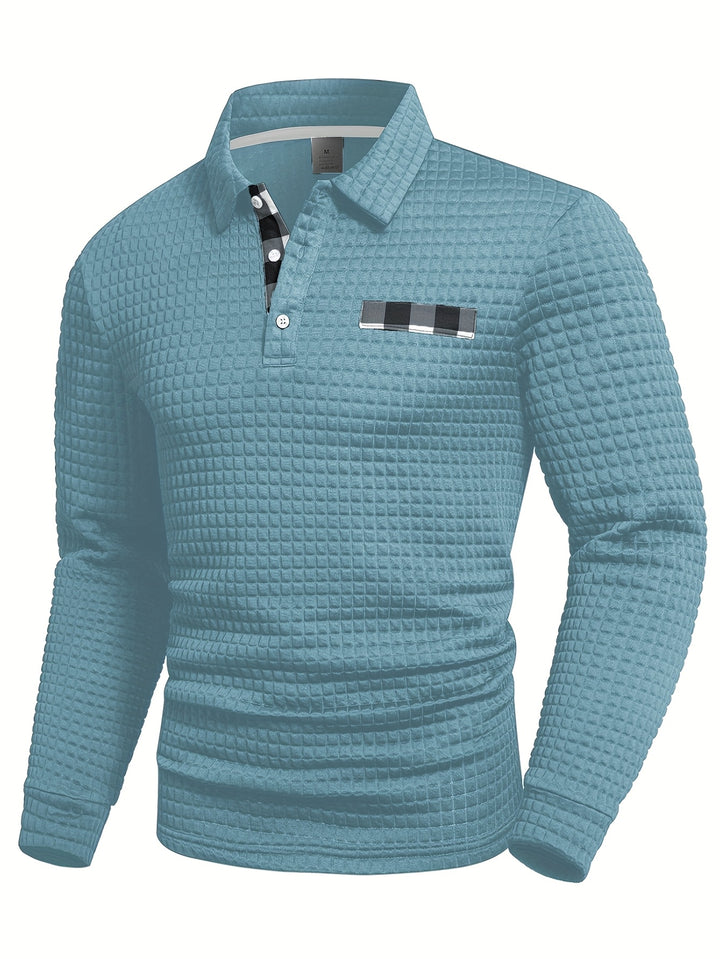 Hollis | Textured Long-Sleeve Polo Shirt