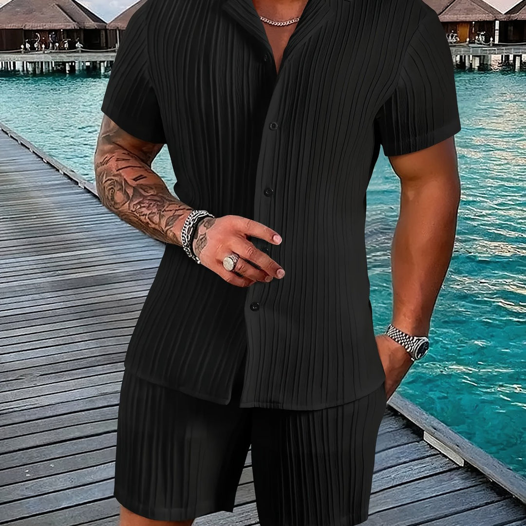 Cayo | Men's Woven Two-Piece Camp Collar Set