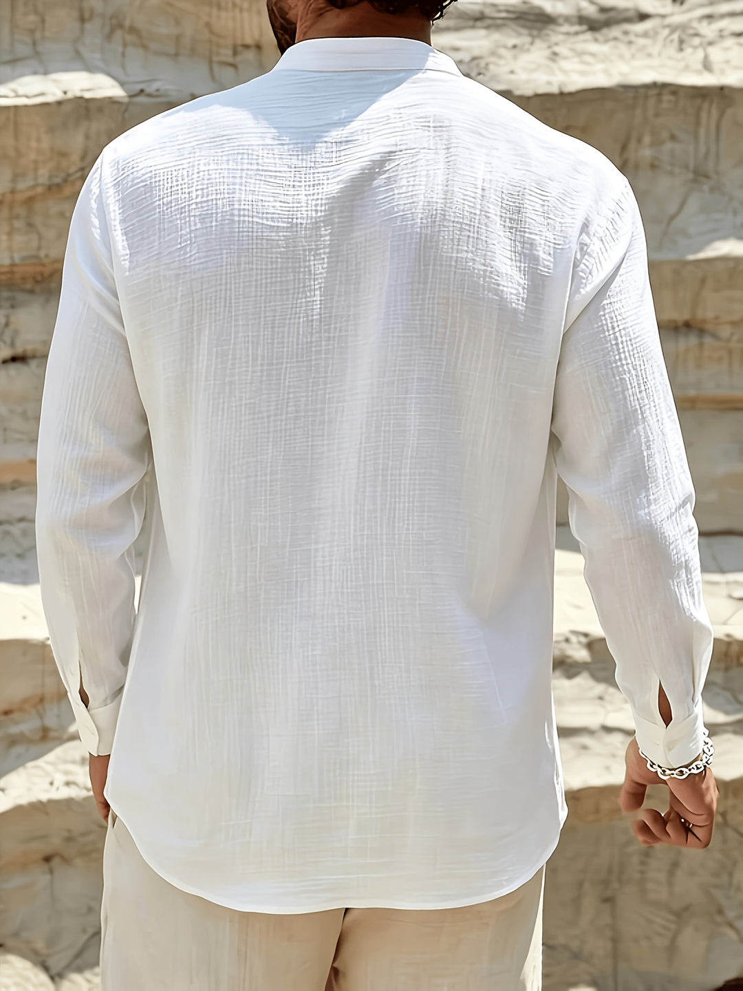 Solan | Men's Relaxed Linen Henley Shirt