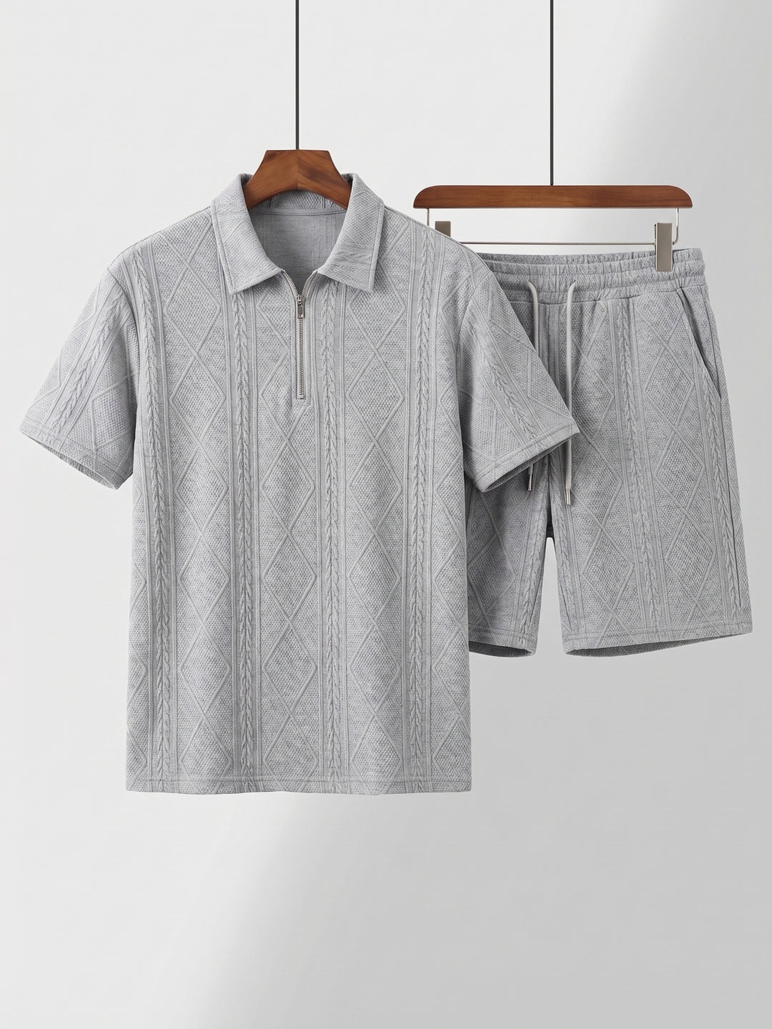 Ronan | Men's Retro Geometric Shirt & Shorts Set
