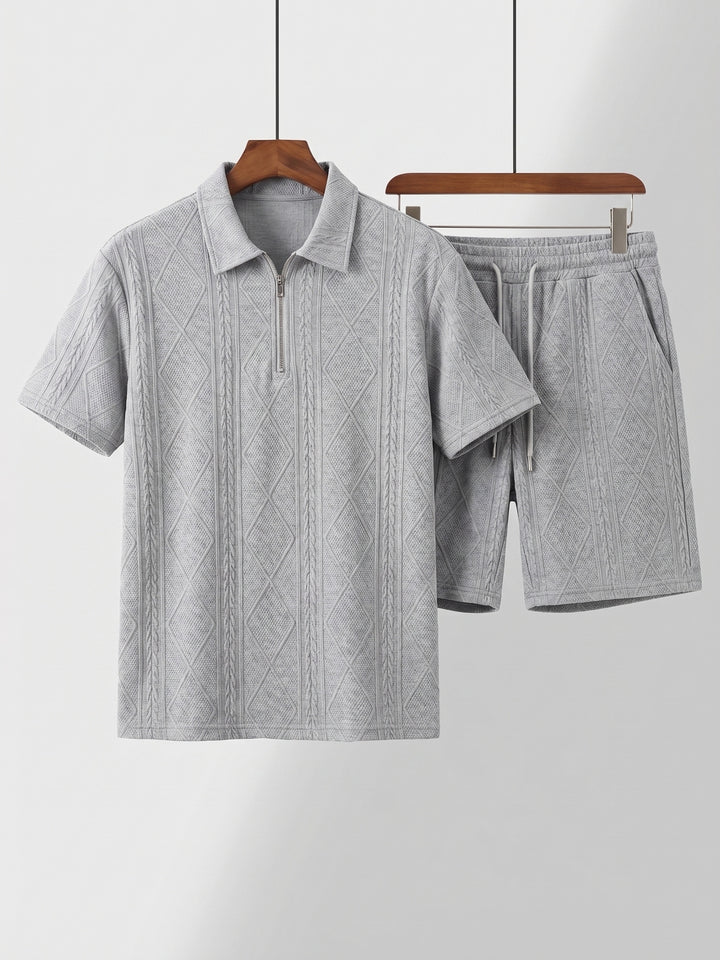 Ronan | Men's Retro Geometric Shirt & Shorts Set