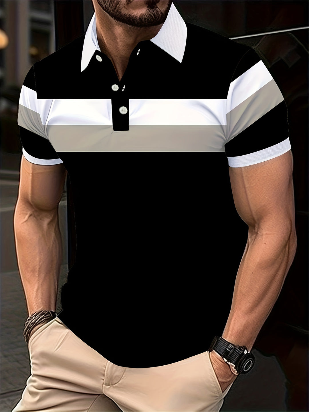 Nicholas | Men's Colour Block Polo Shirt