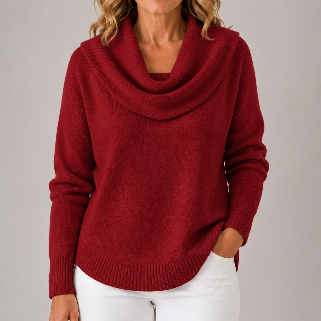 Cara | Draped Cowl Neck Sweater